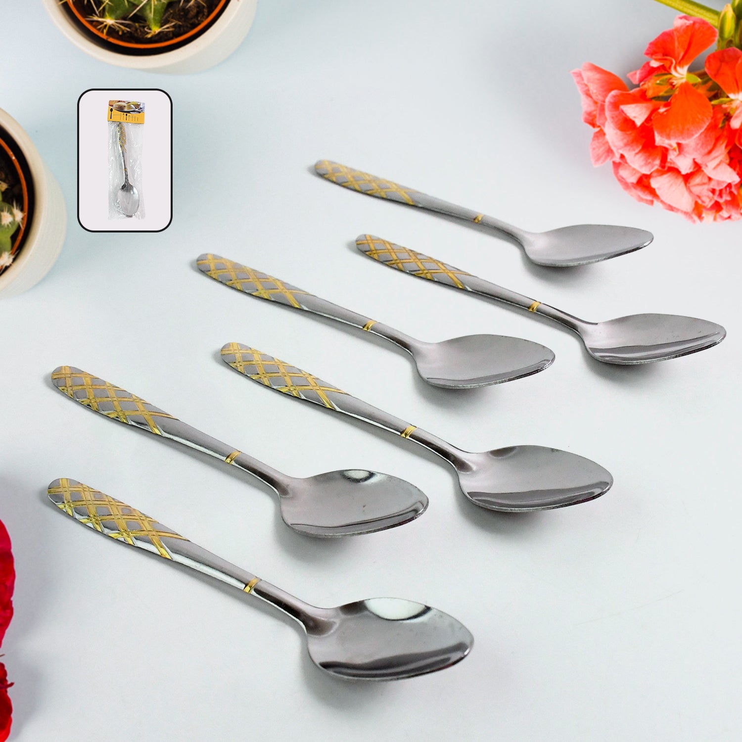 Stainless Steel Table Spoons / Baby Spoon Set Set of 6 Stainless Steel Table Spoons / Baby Spoon Set Set of 6